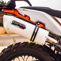 GPR exhaust compatible with  Ktm 890 Adventure R/Rally 2021-2023, Albus Evo4, Slip-on exhaust including removable db killer and link pipe 