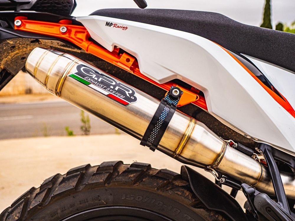 GPR exhaust compatible with  Ktm 890 Adventure R/Rally 2021-2023, Deeptone Inox, Slip-on exhaust including link pipe 