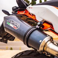 GPR exhaust compatible with  Ktm 890 Adventure R/Rally 2021-2023, GP Evo4 Poppy, Slip-on exhaust including removable db killer and link pipe 