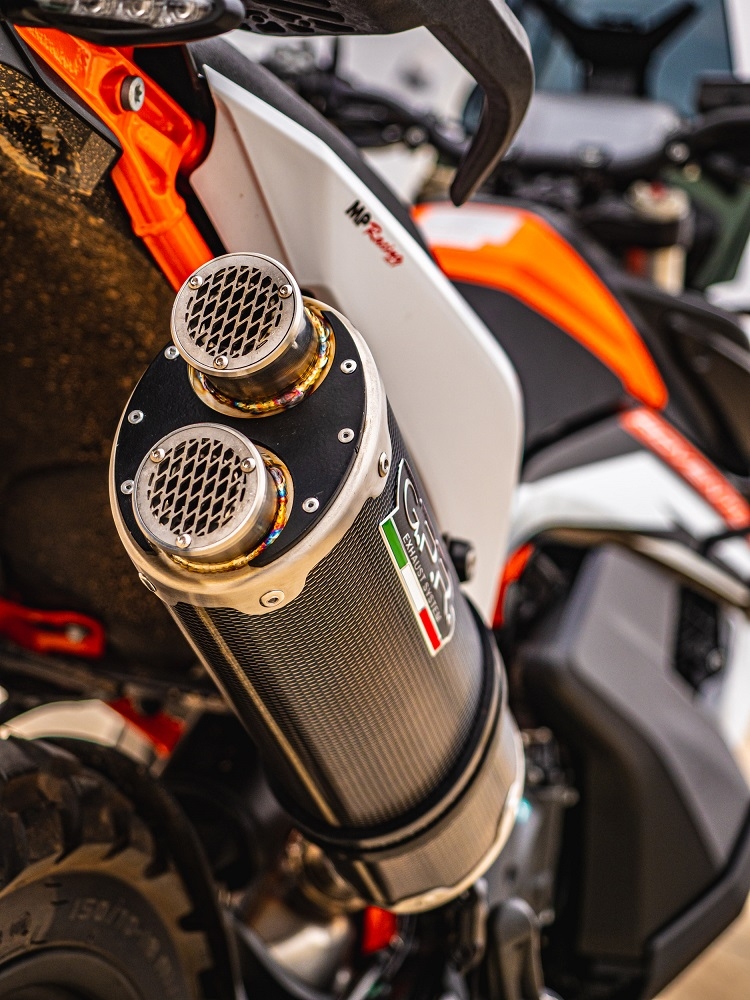 GPR exhaust compatible with  Ktm 890 Adventure R/Rally 2021-2023, Dual Poppy, Slip-on exhaust including removable db killer and link pipe 