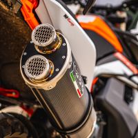 GPR exhaust compatible with  Ktm 890 DUKE 2021-2023, Dual Poppy, Slip-on exhaust including removable db killer and link pipe 