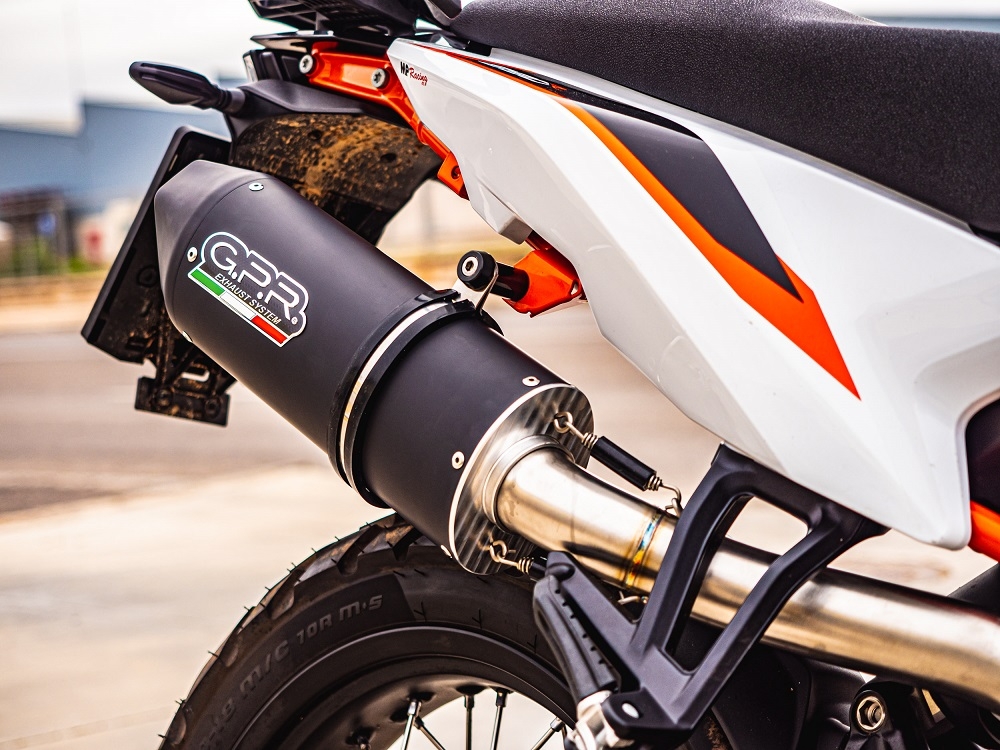 GPR exhaust compatible with  Ktm 890 DUKE 2021-2023, Furore Evo4 Nero, Slip-on exhaust including removable db killer and link pipe 