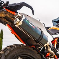 GPR exhaust compatible with  Ktm 890 DUKE 2021-2023, Dual Poppy, Slip-on exhaust including removable db killer and link pipe 