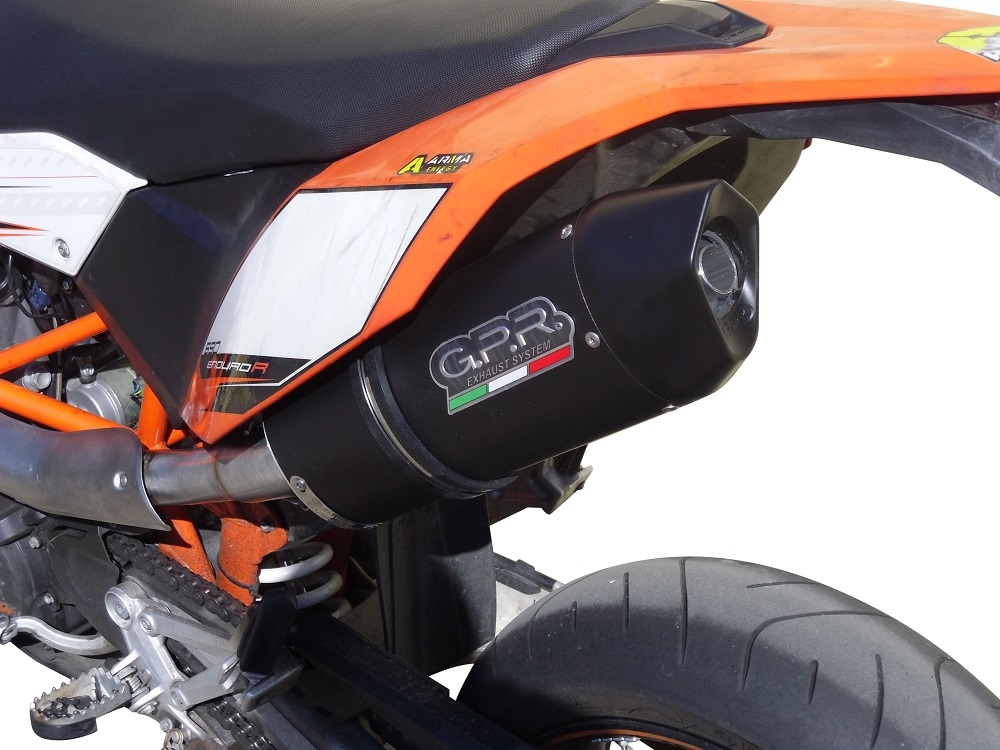 GPR exhaust compatible with  Ktm Smc 690R 2007-2016, Furore Nero, Full system exhaust, including removable db killer  