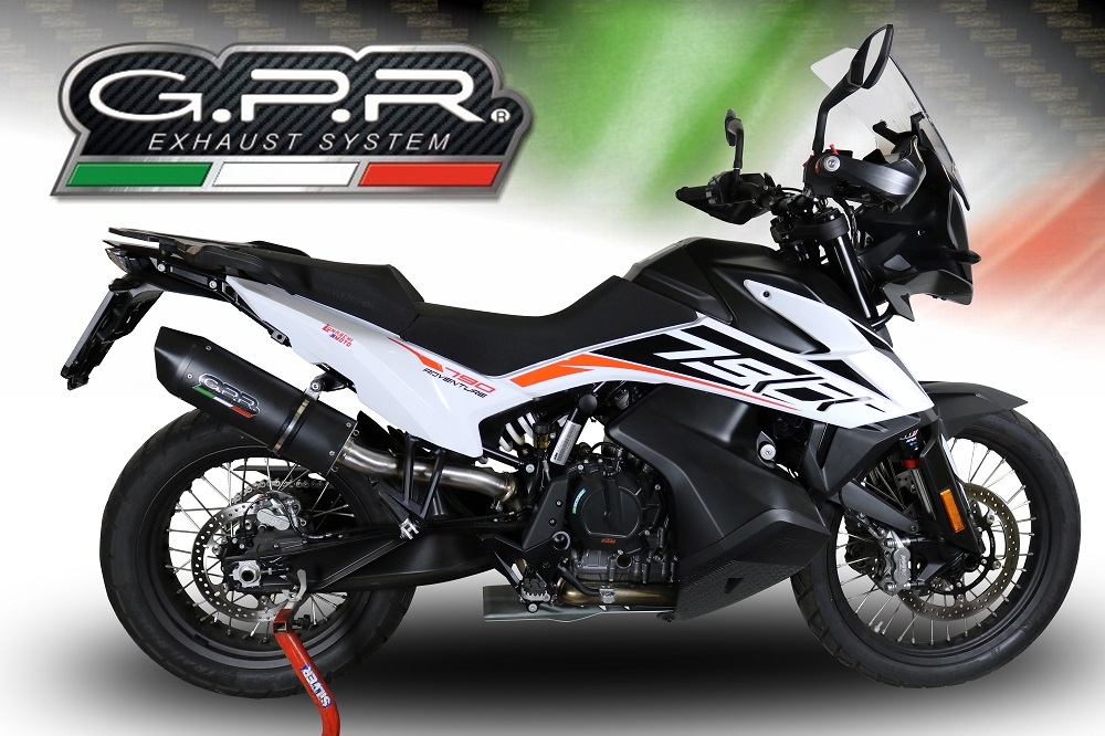 GPR exhaust compatible with  Ktm 790 Adventure 2021-2023, Furore Nero, Slip-on exhaust including link pipe 