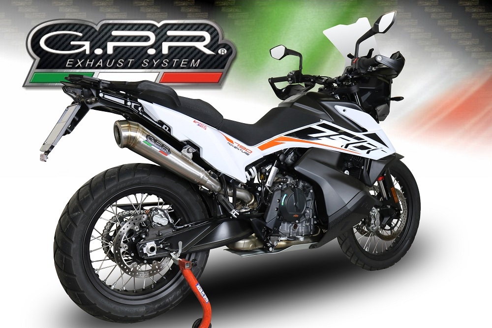 GPR exhaust compatible with  Ktm 790 Adventure 2018-2020, Powercone Evo, Slip-on exhaust including removable db killer and link pipe 