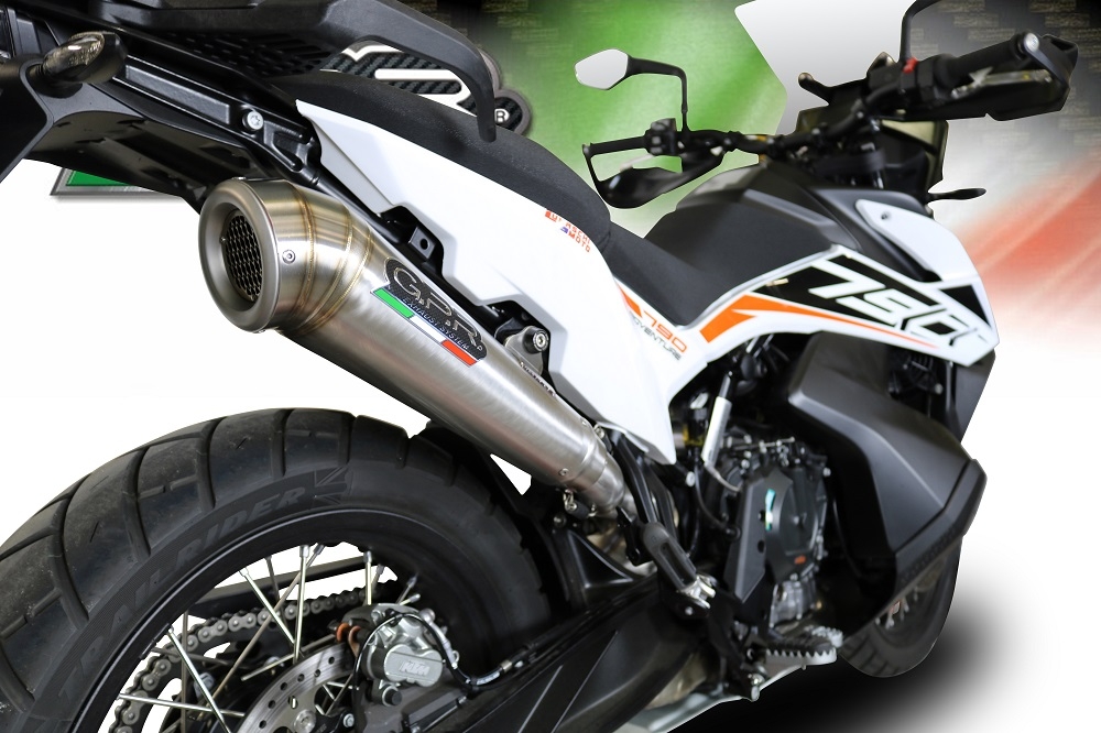 GPR exhaust compatible with  Ktm 790 Adventure 2021-2023, Powercone Evo, Slip-on exhaust including removable db killer and link pipe 