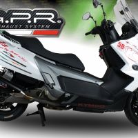 GPR exhaust compatible with  Kymco Myroad 700 2012-2016, Power Bomb, Slip-on exhaust including removable db killer and link pipe 