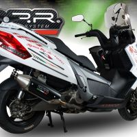 GPR exhaust compatible with  Kymco Myroad 700 2012-2016, Power Bomb, Slip-on exhaust including removable db killer and link pipe 