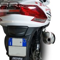 GPR exhaust compatible with  Kymco Myroad 700 2012-2016, Power Bomb, Slip-on exhaust including removable db killer and link pipe 