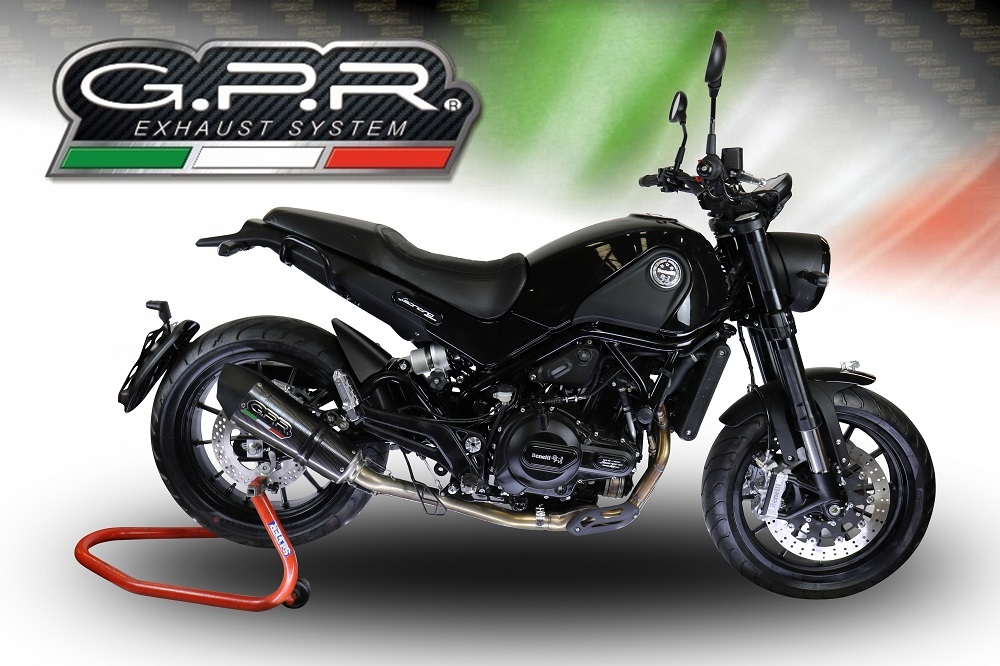 GPR exhaust compatible with  Benelli Leoncino 500 Trail 2017-2020, Gpe Ann. Poppy, Slip-on exhaust including removable db killer and link pipe 