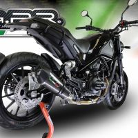 GPR exhaust compatible with  Benelli Leoncino 500 Trail 2017-2020, Gpe Ann. Poppy, Slip-on exhaust including removable db killer and link pipe 