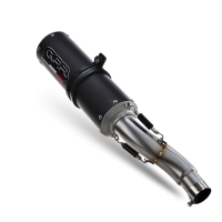 Exhaust system compatible with Cf Moto 400 NK 2019-2020, M3 Black Titanium, Homologated legal slip-on exhaust including removable db killer, link pipe and catalyst 