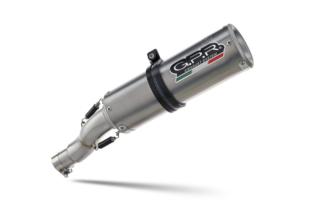 GPR exhaust compatible with  Moto Guzzi V85TT 2021-2023, M3 Titanium Natural, Slip-on exhaust including link pipe 