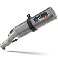 GPR exhaust compatible with  Moto Guzzi Griso 850 2006-2015, M3 Titanium Natural, Slip-on exhaust including removable db killer and link pipe 