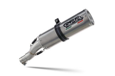 GPR exhaust compatible with  Moto Guzzi V85TT 2019-2020, M3 Titanium Natural, Slip-on exhaust including link pipe 