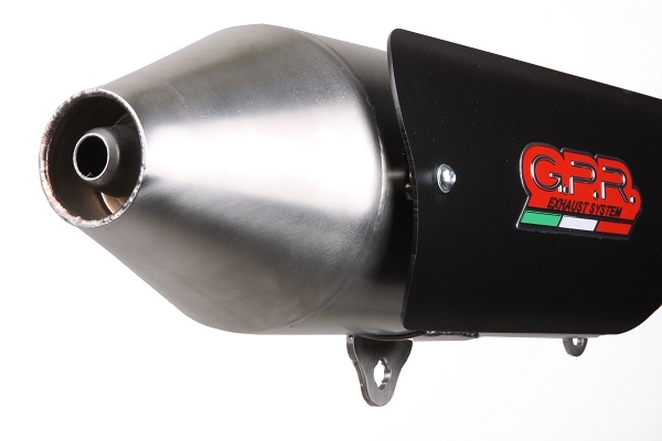 Exhaust system compatible with Quadro 350 D 2011-2013, Power Bomb, Homologated legal slip-on exhaust including removable db killer, link pipe and catalyst 