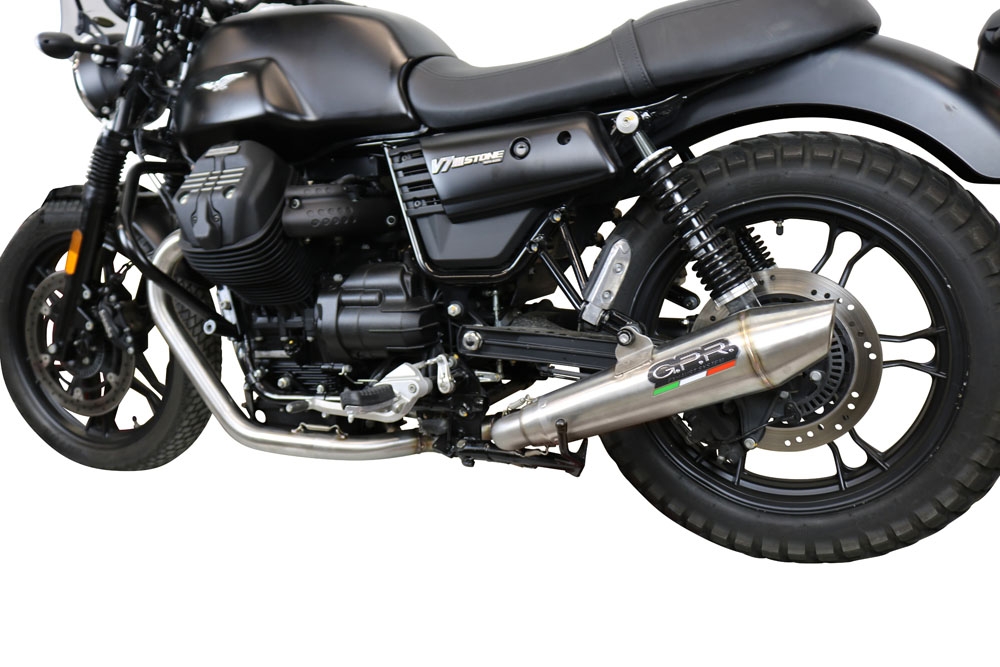 GPR exhaust compatible with  Moto Guzzi V7 III Special-Stone-Carbon 2017-2018, Vintacone, Full system exhaust 