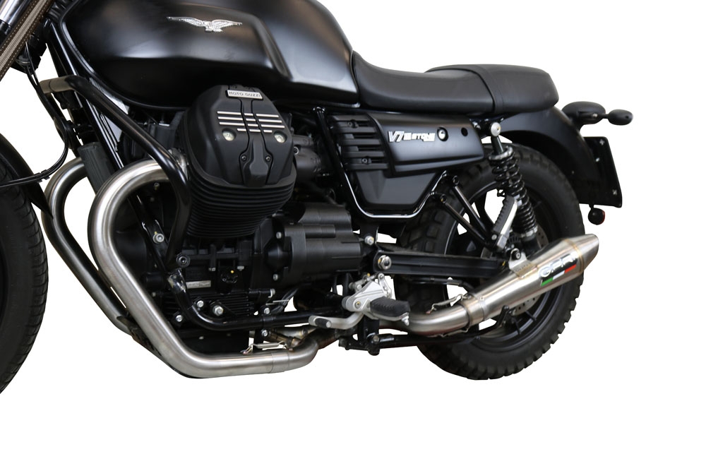 GPR exhaust compatible with  Moto Guzzi V7 III Special-Stone-Carbon 2017-2018, Vintacone, Full system exhaust 