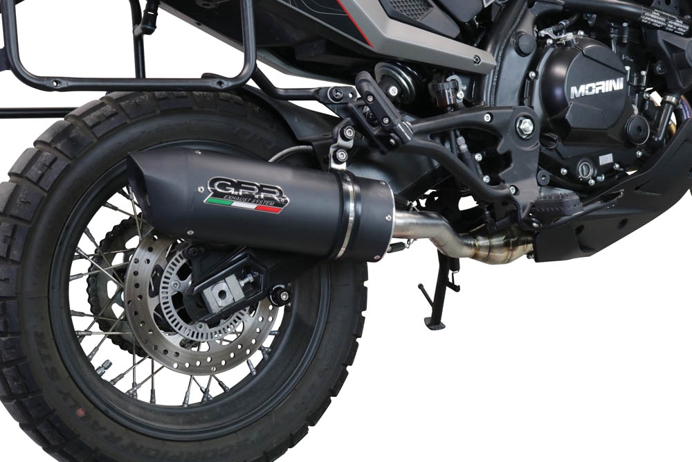 GPR exhaust compatible with  Moto Morini X-CAPE 650 2021-2023, Furore Evo4 Nero, Mid-Full system exhaust including removable db killer 