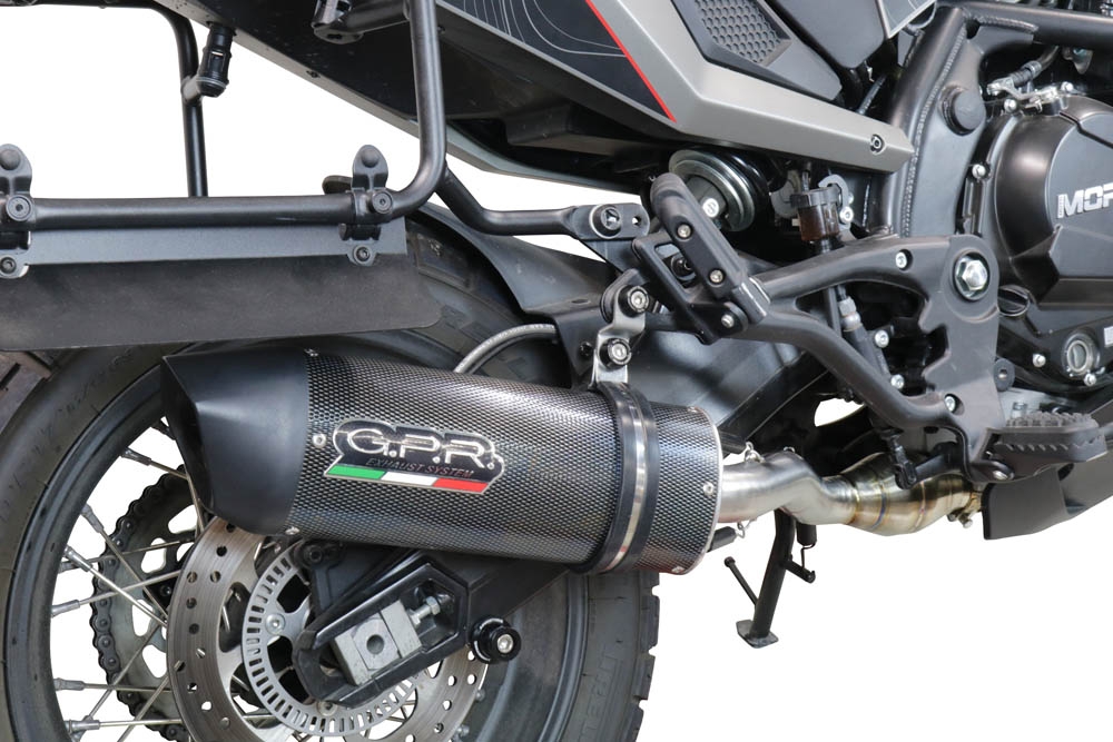 GPR exhaust compatible with  Moto Morini X-CAPE 650 2021-2023, Furore Poppy, Mid-Full system exhaust including removable db killer 