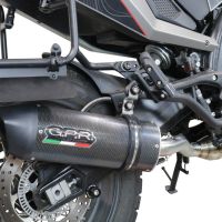 GPR exhaust compatible with  Moto Morini X-CAPE 650 2021-2023, Furore Poppy, Mid-Full system exhaust including removable db killer 