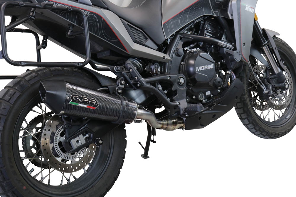 GPR exhaust compatible with  Moto Morini X-CAPE 650 2021-2023, Gpe Ann. Poppy, Mid-Full system exhaust including removable db killer 