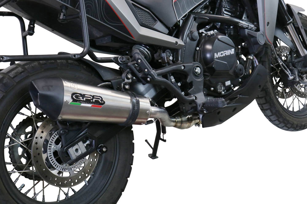 GPR exhaust compatible with  Moto Morini X-CAPE 650 2021-2023, Gpe Ann. titanium, Mid-Full system exhaust including removable db killer 