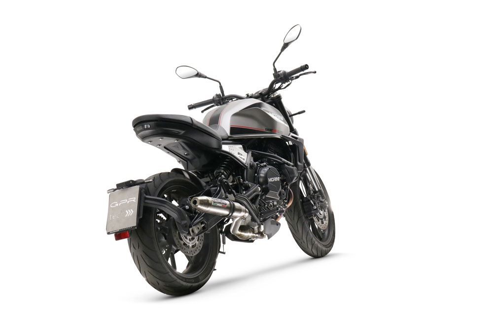 GPR exhaust compatible with  Moto Morini Seiemmezzo Str 2022-2024, Deeptone Inox, Slip-on exhaust including link pipe and removable db killer 