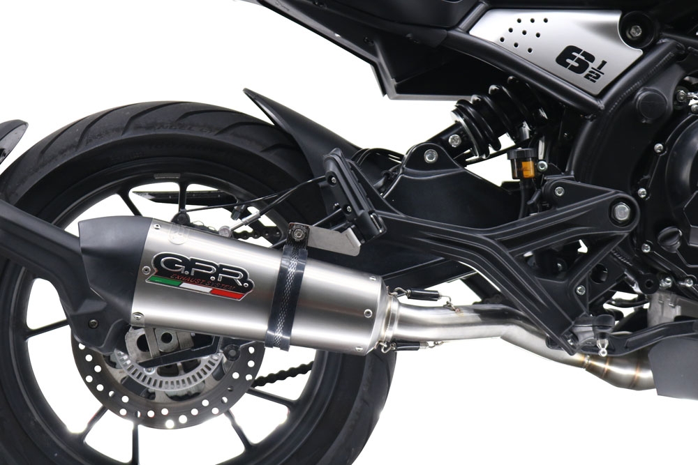 GPR exhaust compatible with  Moto Morini Seiemmezzo Str 2022-2024, Gpe Ann. titanium, Mid-Full system exhaust including removable db killer 