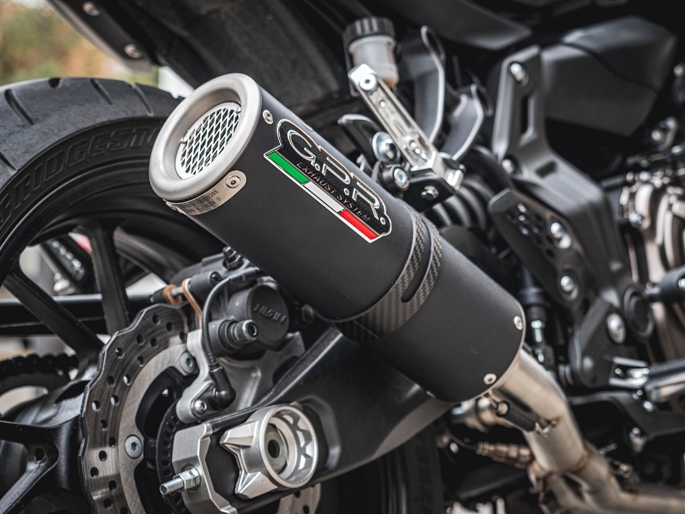 GPR exhaust compatible with  Yamaha FZ-7 MT07 2017-2020, M3 Black Titanium, Full system exhaust, including removable db killer 