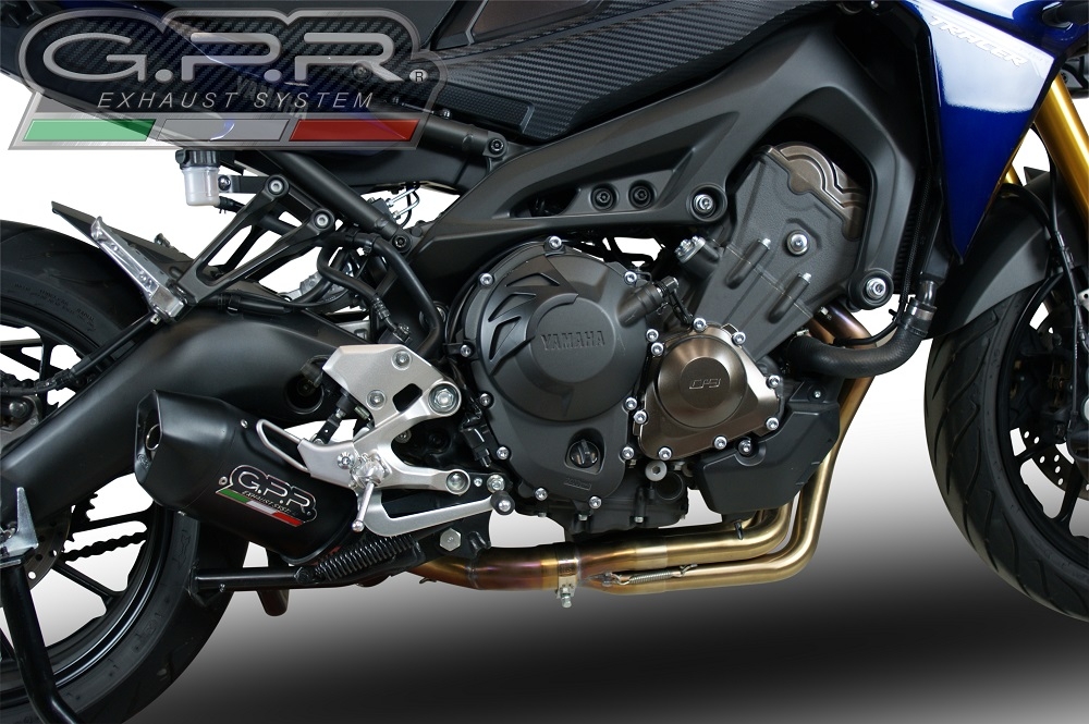 GPR exhaust compatible with  Yamaha Tracer 9 GT 2021-2023, Furore Evo4 Nero, Full system exhaust, including removable db killer 