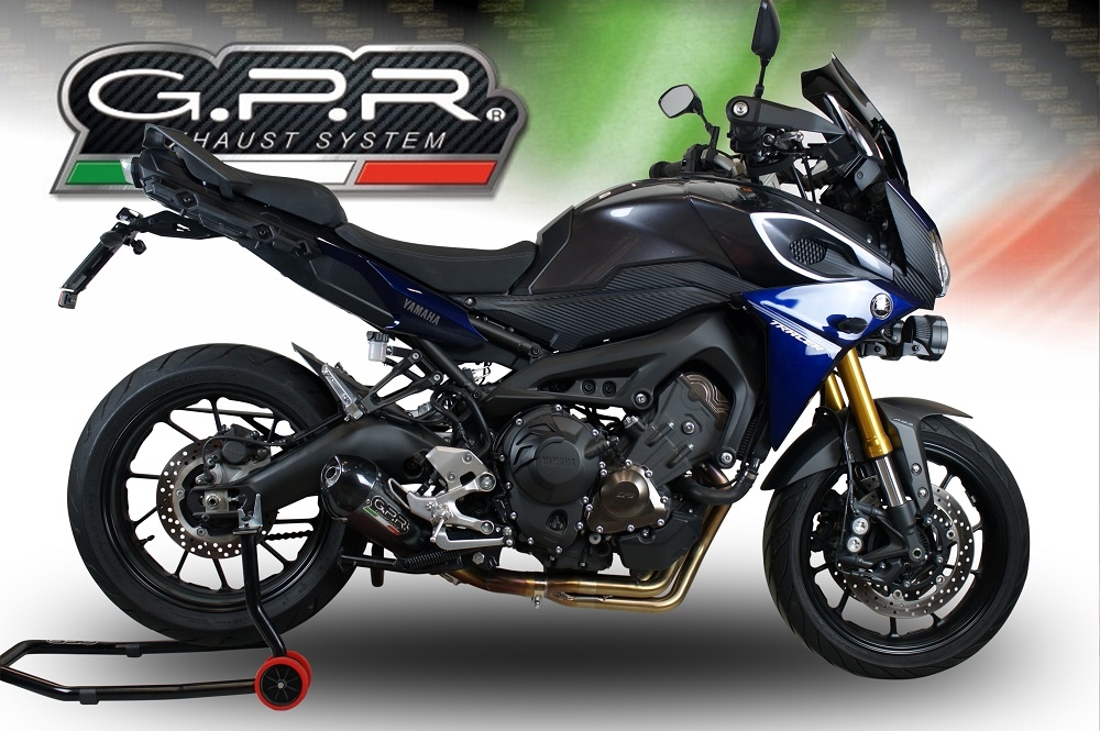 GPR exhaust compatible with  Yamaha Tracer 9 GT 2021-2023, Gpe Ann. Poppy, Full system exhaust, including removable db killer 