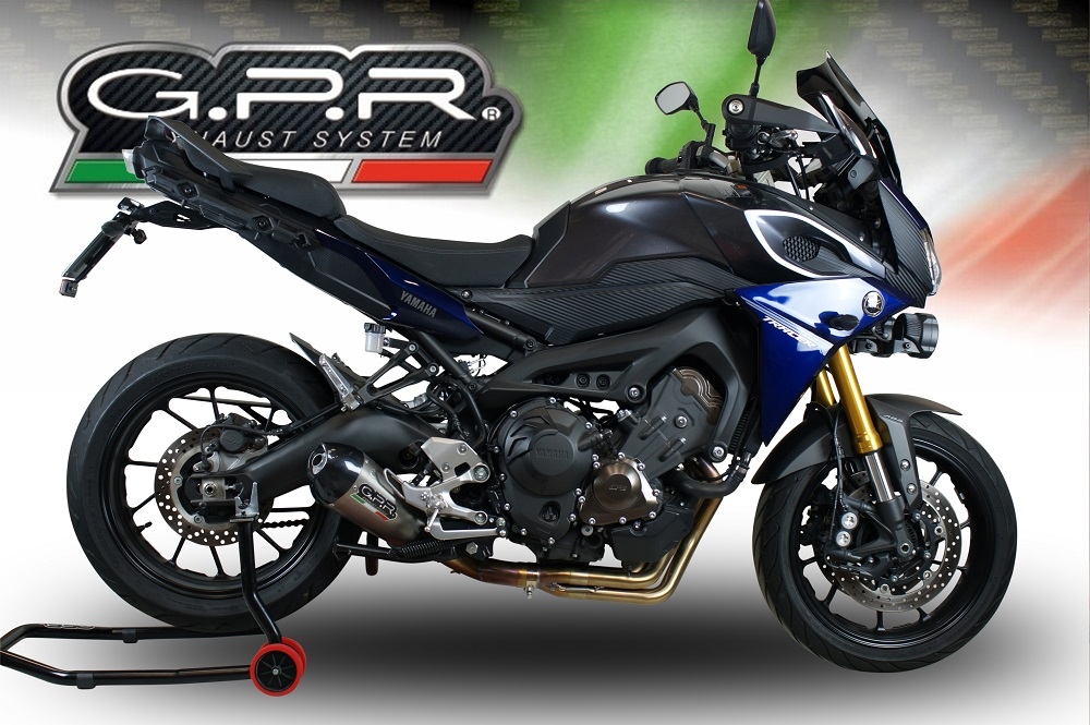 GPR exhaust compatible with  Yamaha Tracer 9 GT 2021-2023, Gpe Ann. titanium, Full system exhaust, including removable db killer 