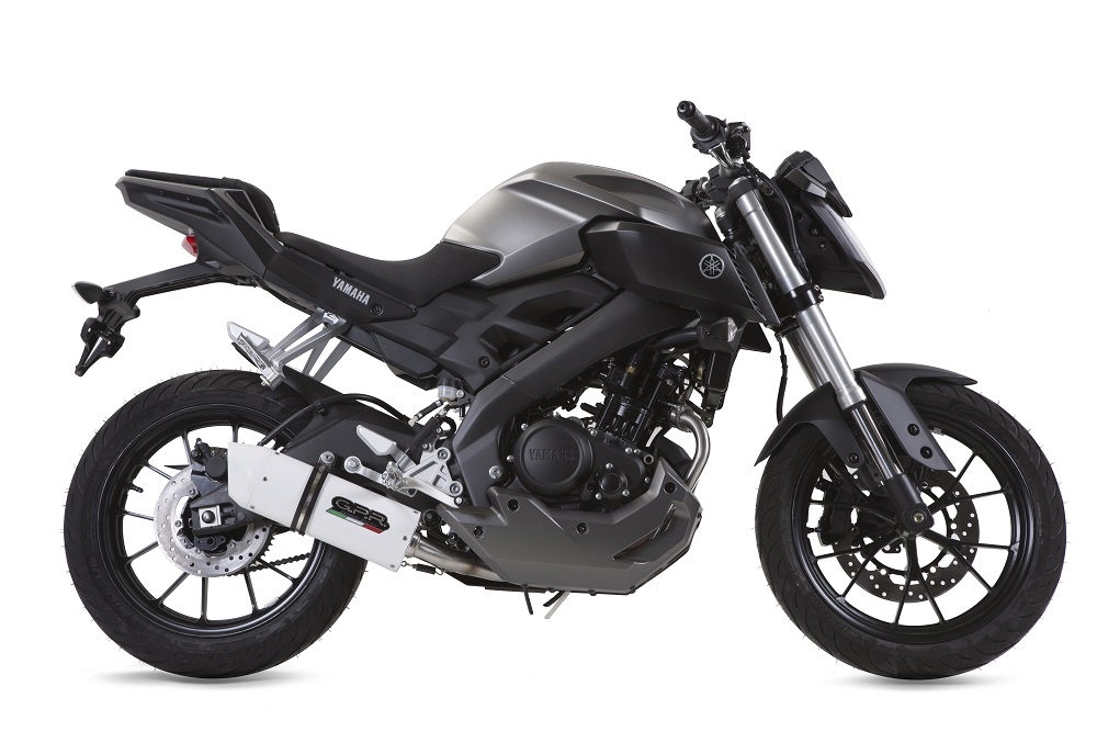 GPR exhaust compatible with  Yamaha Mt 125 2017-2019, Albus Ceramic, Full system exhaust, including removable db killer 