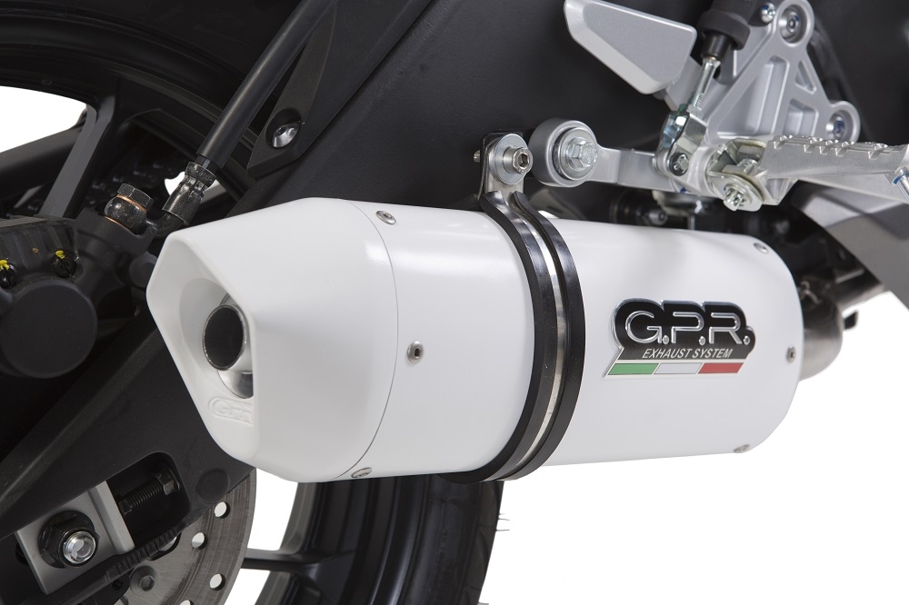 GPR exhaust compatible with  Yamaha Mt 125 2017-2019, Albus Ceramic, Slip-on exhaust including link pipe and removable db killer 