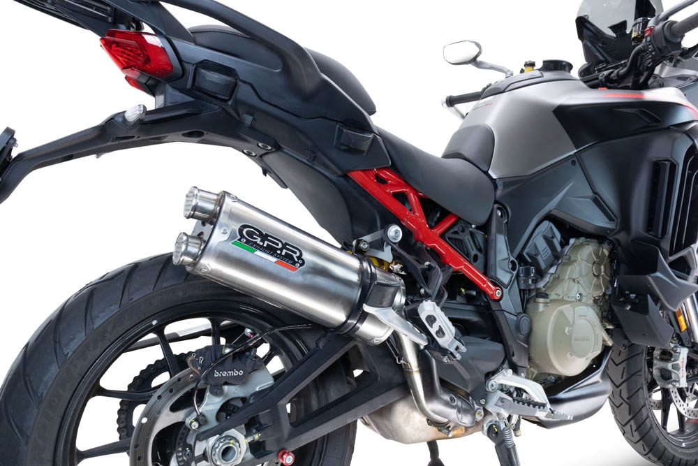 GPR exhaust compatible with  Ducati Multistrada V4 S 2022-2024, Dual Inox, Slip-on exhaust including removable db killer and link pipe 