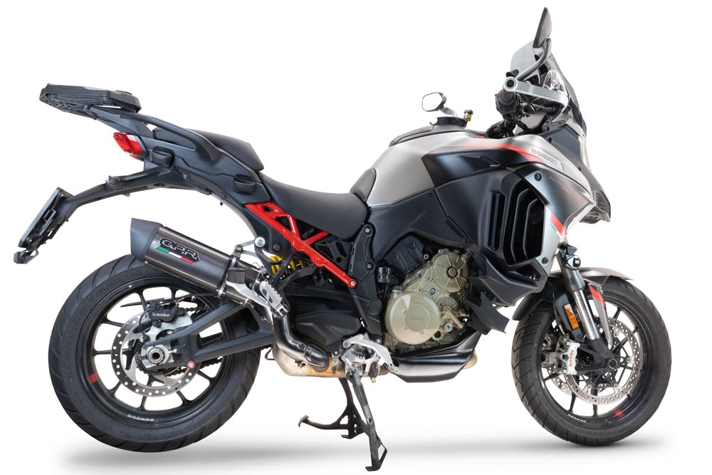 GPR exhaust compatible with  Ducati Multistrada V4 Rally 2023-2024, Furore Evo4 Poppy, Slip-on exhaust including removable db killer and link pipe 