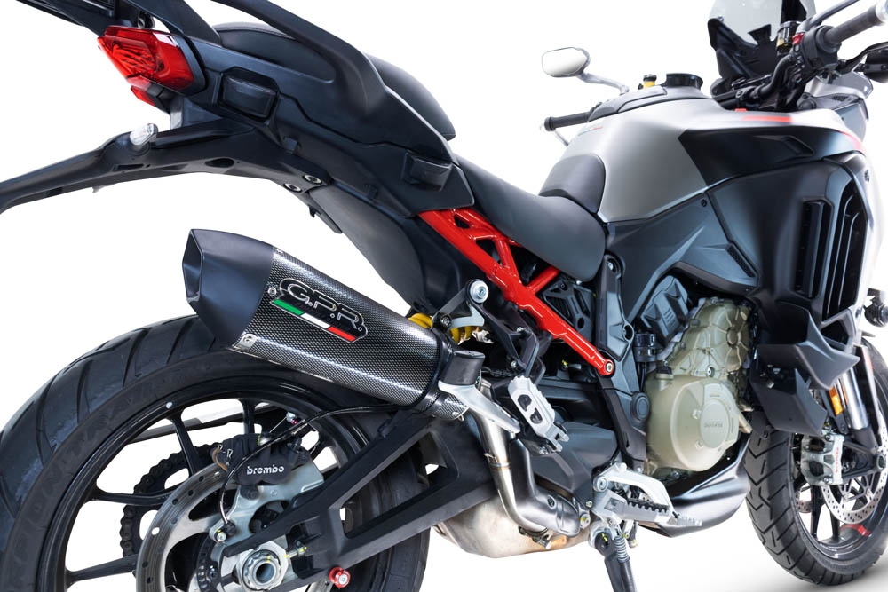 GPR exhaust compatible with  Ducati Multistrada V4 Grand Tour 2024-2025, GP Evo4 Poppy, Slip-on exhaust including removable db killer and link pipe 