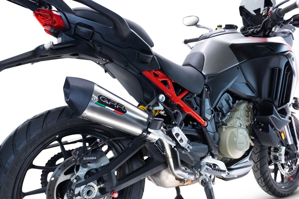 GPR exhaust compatible with  Ducati Multistrada V4 Rally 2023-2024, GP Evo4 Titanium, Slip-on exhaust including removable db killer and link pipe 