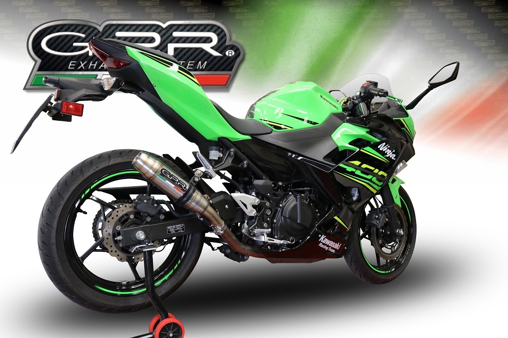 GPR exhaust compatible with  Kawasaki Z400 2023-2024, Deeptone Inox, Slip-on exhaust including removable db killer and link pipe 