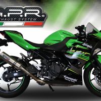 GPR exhaust compatible with  Kawasaki Ninja 400 2018-2022, M3 Titanium Natural, Slip-on exhaust including removable db killer and link pipe 