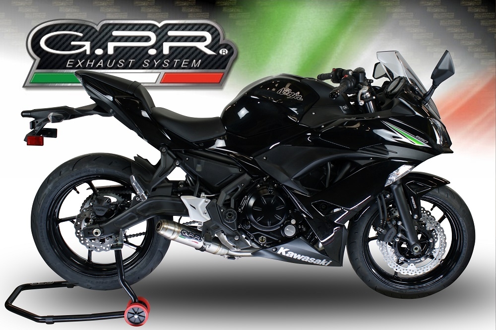 GPR exhaust compatible with  Kawasaki Ninja 650 2023-2024, Deeptone Inox, Full system exhaust, including removable db killer 