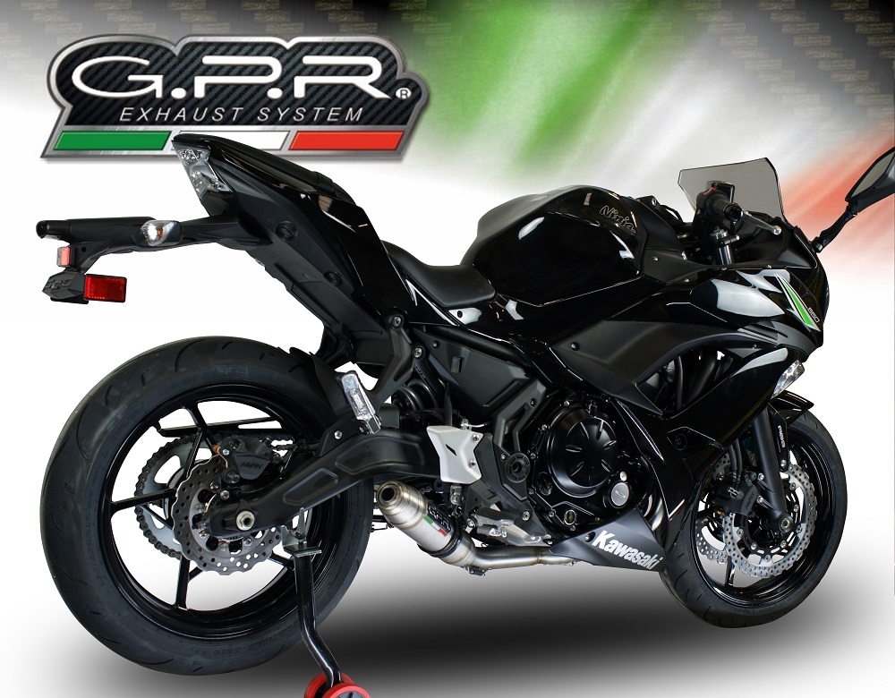 GPR exhaust compatible with  Kawasaki Ninja 650 2021-2022, Deeptone Inox, Full system exhaust, including removable db killer 