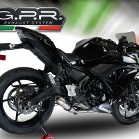 GPR exhaust compatible with  Kawasaki Ninja 650 2017-2020, Deeptone Inox, Full system exhaust, including removable db killer 