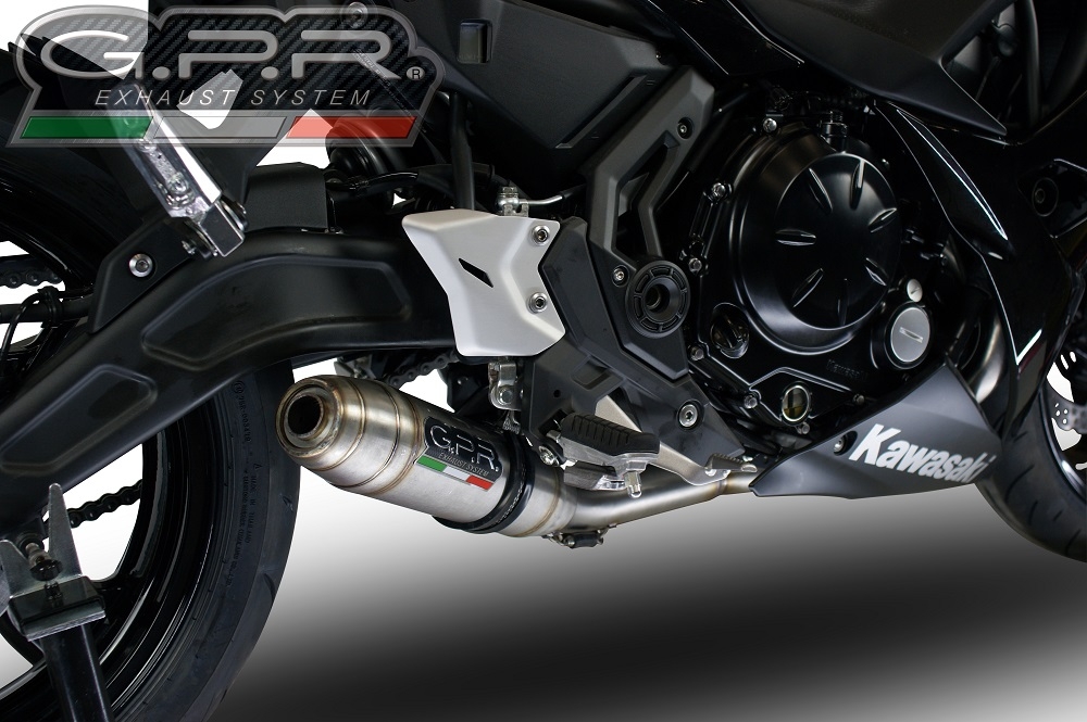 GPR exhaust compatible with  Kawasaki Ninja 650 2017-2020, Deeptone Inox, Full system exhaust, including removable db killer 