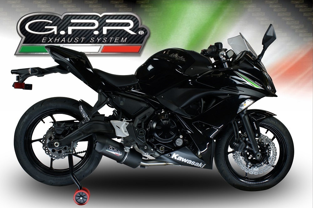 GPR exhaust compatible with  Kawasaki Ninja 650 2017-2020, Furore Evo4 Poppy, Full system exhaust, including removable db killer 