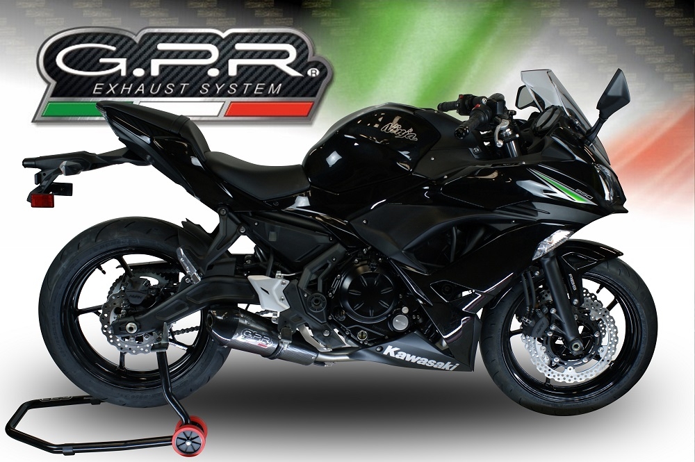 GPR exhaust compatible with  Kawasaki Ninja 650 2021-2022, Gpe Ann. Poppy, Full system exhaust, including removable db killer 