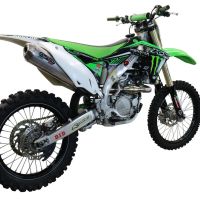 GPR exhaust compatible with  Kawasaki KX450F 2012-2015, Pentacross Inox, Full system exhaust, including removable db killer/spark arrestor 