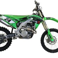 GPR exhaust compatible with  Kawasaki KX450X 2021-2023, Pentacross Inox, Full system exhaust, including removable db killer/spark arrestor 